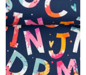 Baumwolle - Buchstaben dunkelblau